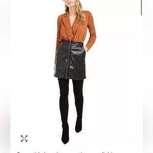 Becca Tilley x bar III Leather Mini Skirt